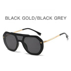 Large-frame Personalized Semi-metal Sunglass - Viexta