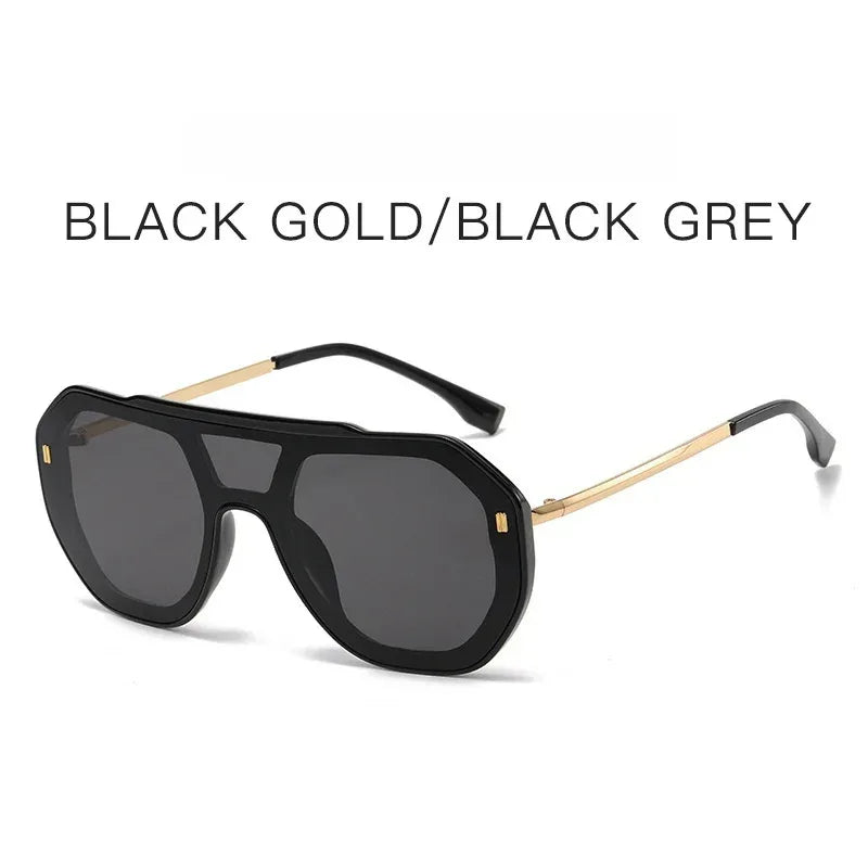 Large-frame Personalized Semi-metal Sunglass - Viexta