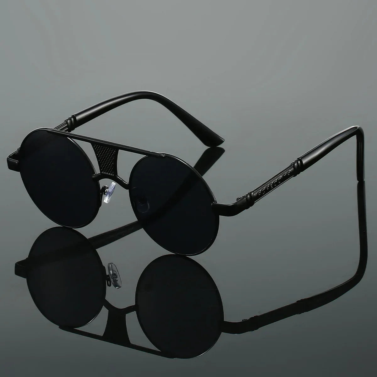 Men's Double Beam Round Frame Sunglasses - Viexta