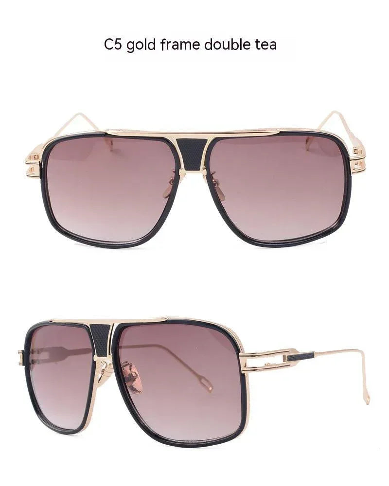 vintage-with-large-rims-metal-gradient-sunglasses - Viexta