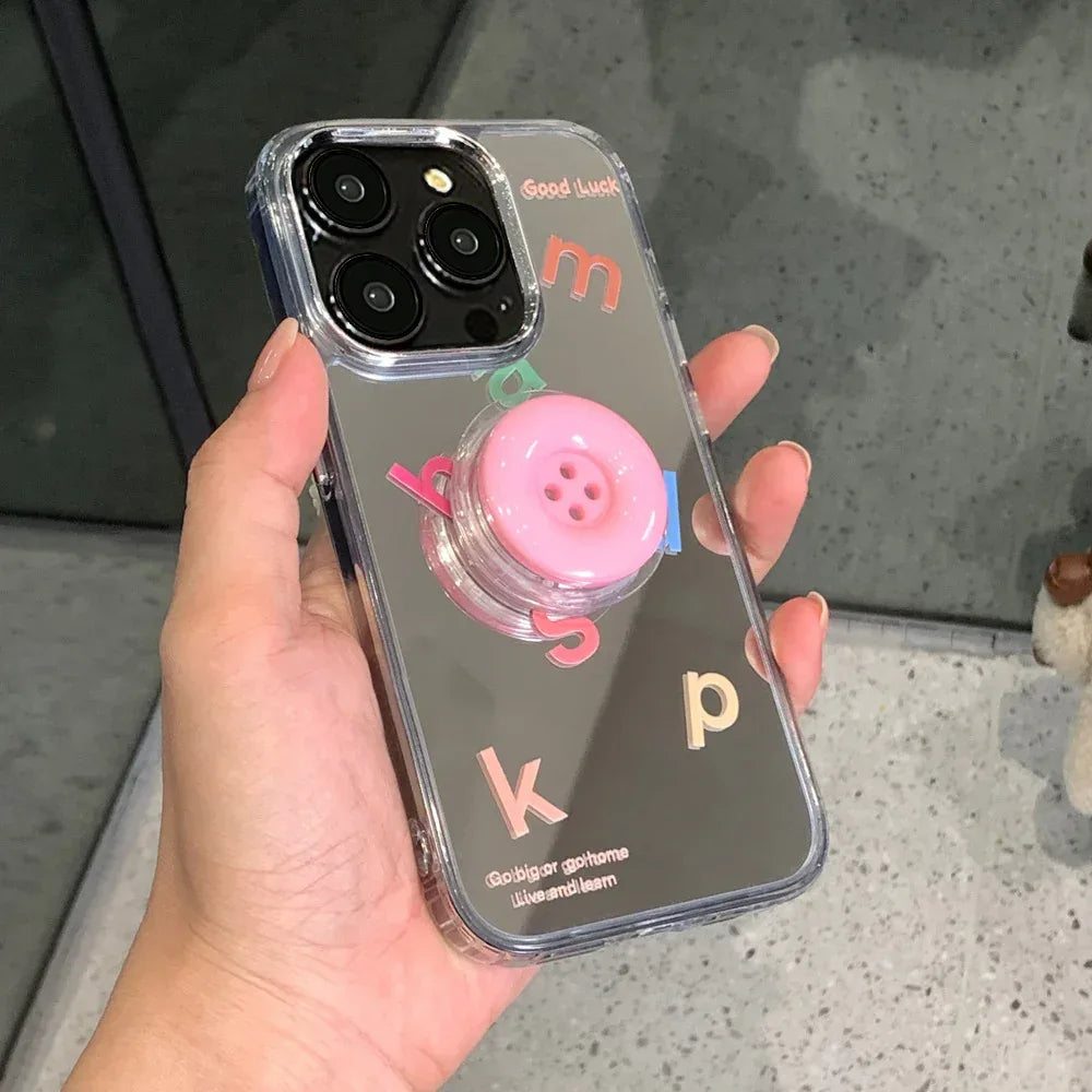 Mirror Button Bracket iPhone Case - Viexta