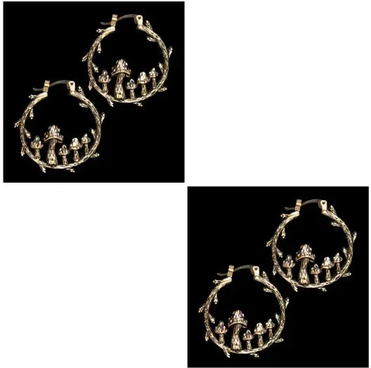 Trendy Vintage Mushroom Hoops - Viexta