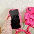 Big Wave Silicone Bow Beads Chain Samsung Case - Viexta