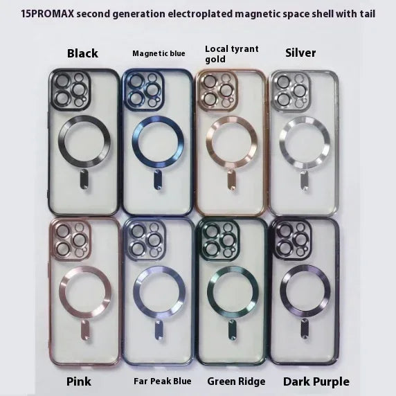 Electroplating CD Pattern Magnetic Suction Lens Protector iPhone case - Viexta