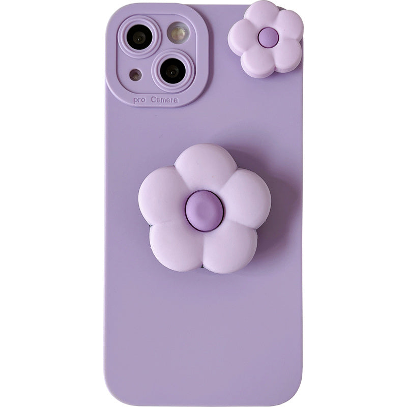 Purple Rotating Flower Silicone iPhone Case