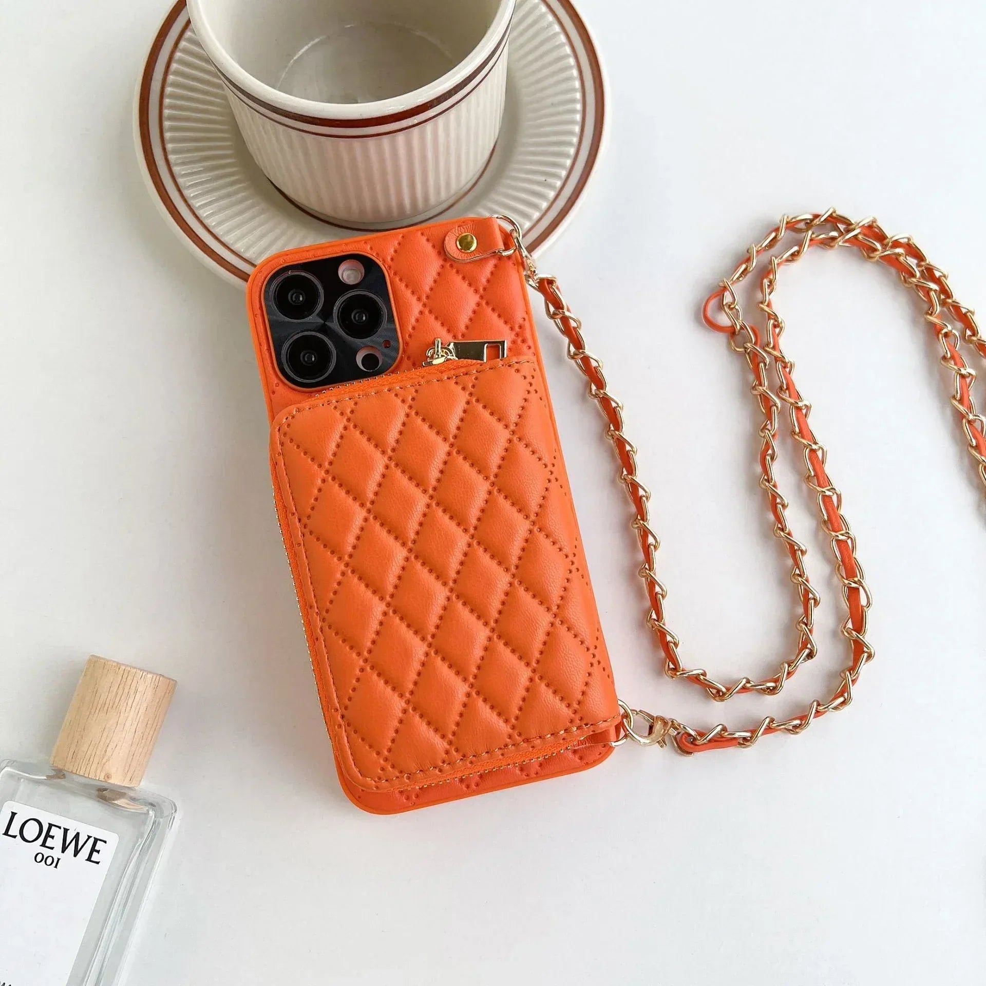 Crossbody Card Case Rhombus iPhone Case - Viexta