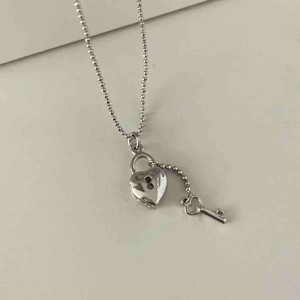 titanium-steel-love-pendant-key-lock-multi-layer-necklace - Viexta