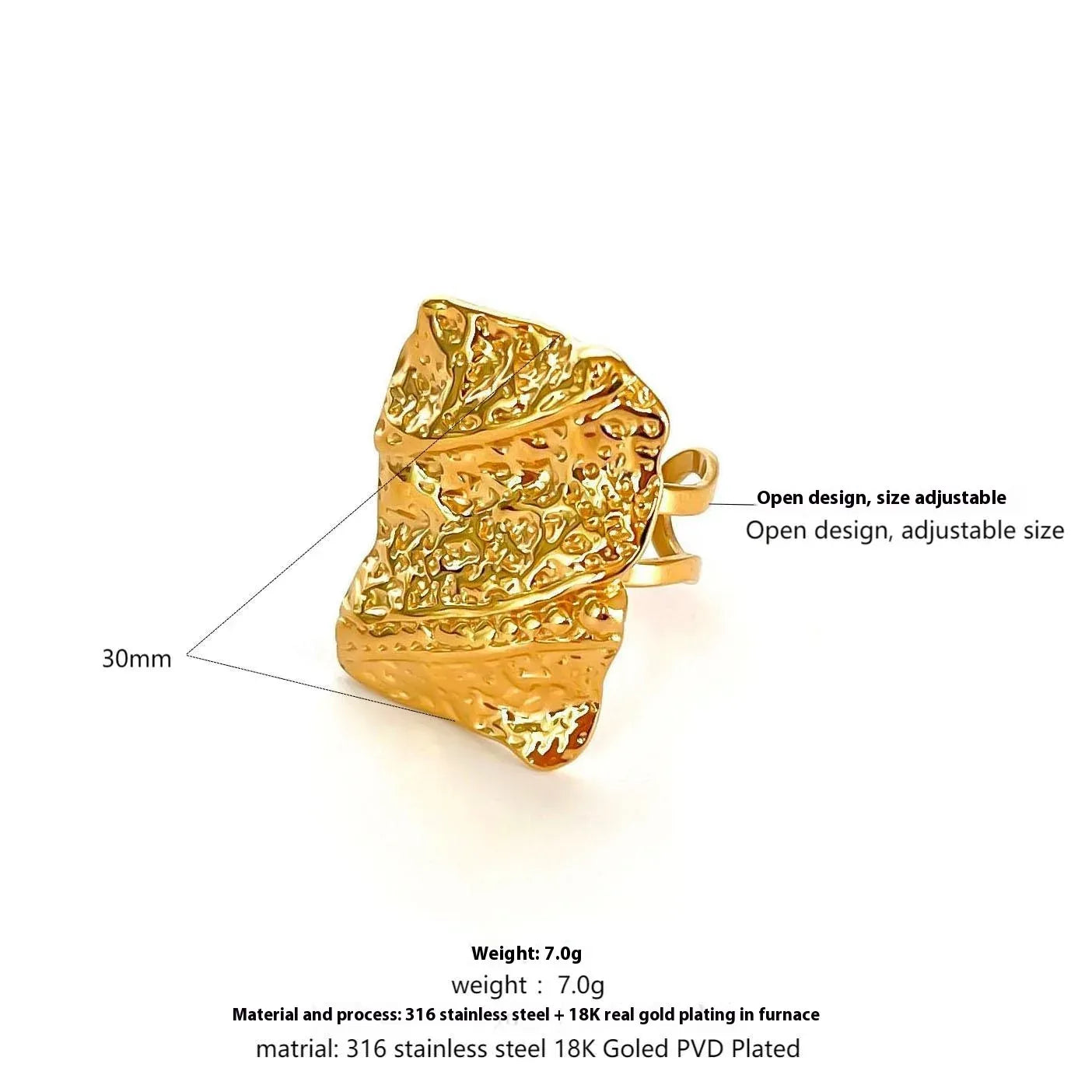 RETRO Geometric Irregular Opening Women's Ring - Viexta