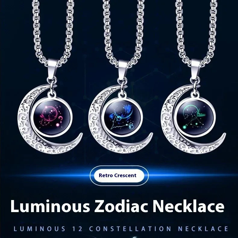 12-constellation-moon-star-glowing-necklace - Viexta