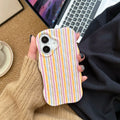 Niche Color-block Striped iPhone Case - Viexta