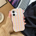 Niche Color-block Striped iPhone Case - Viexta