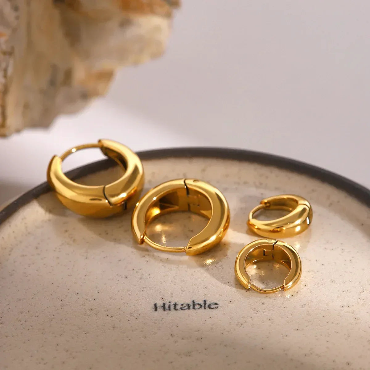 Women's High-grade Ins Stainless Steel Circle Earrings - Viexta