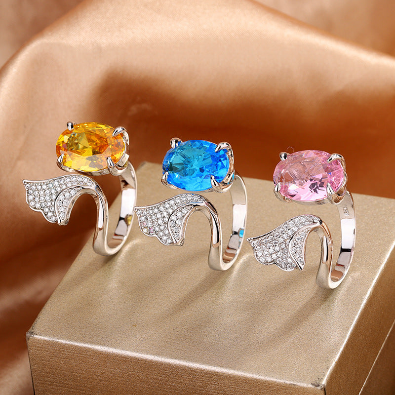 Tan Sang Blue Water Drop Pear Ring