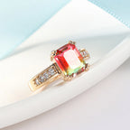 Women's Simple Square Zircon Ring