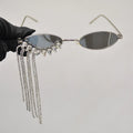 Glamorous Rhinestone-tasseled Sunglasses - Viexta