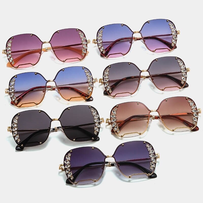 Luxury Oversized Rhinestones Sunglasses