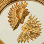 Wrinkled texture titanium steel gold-plated earrings