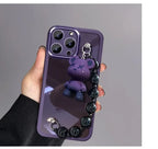 TPU Soft Teddy Bear Bracelet for IPhone case