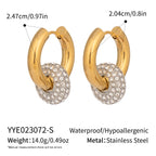 18K gold stainless steel detachable earring