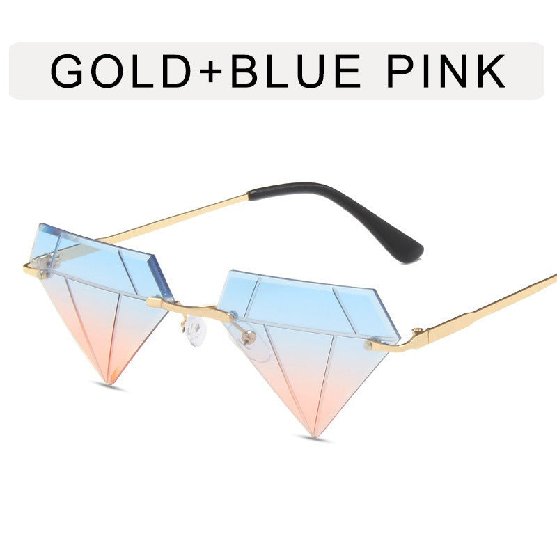 Irregular Ball Diamond Sunglasses Female European and American Fashion Small Frame Sunglasses Trend Frameless Personality Sunglasses