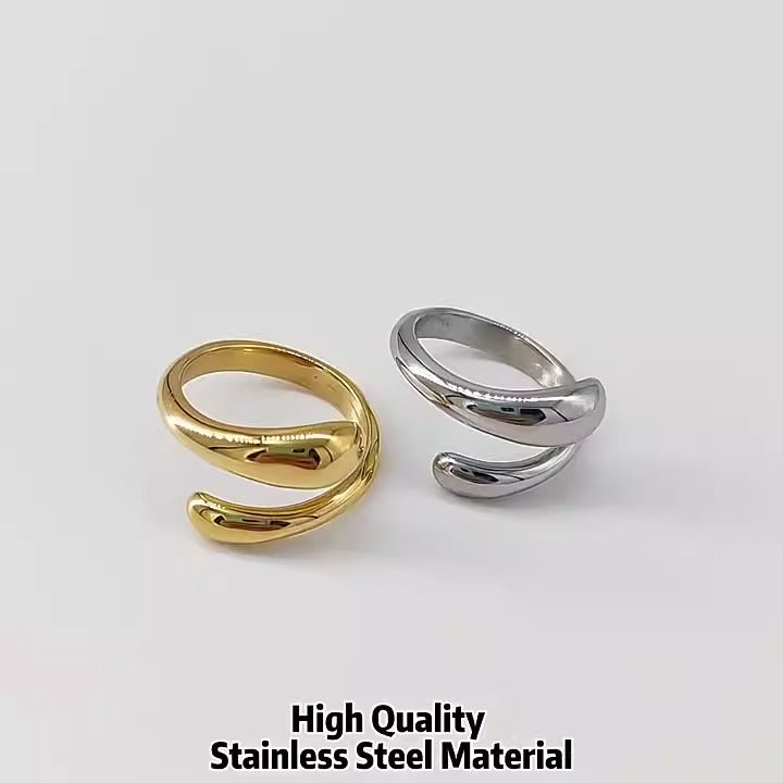 Plain smooth titanium steel water drop opening ring