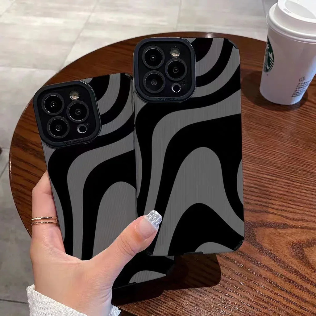 Dark Zebra Pattern Drop-resistant Silicone iPhone Case - Viexta