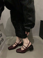 Women Thick Black High Heels