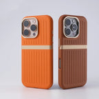 Corrugated Magnetic Business Leather iPhone Case