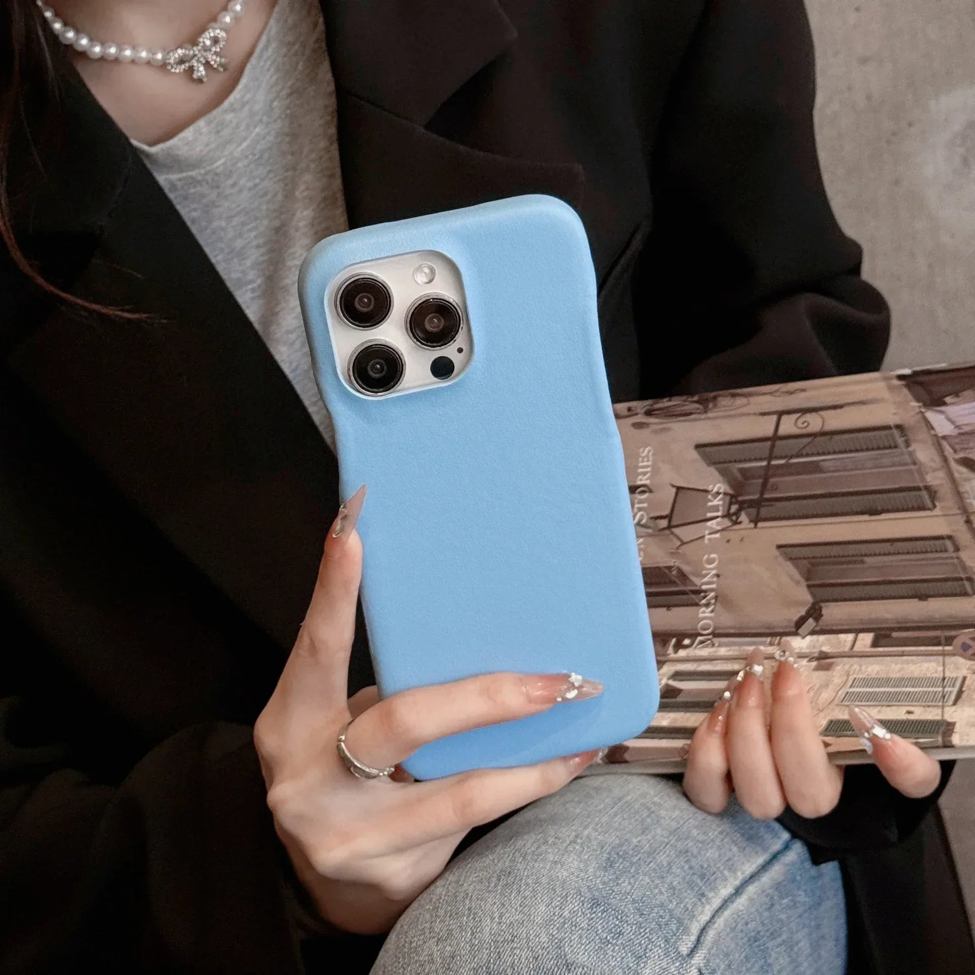 Retro Leather Solid Color iPhone Case - Viexta