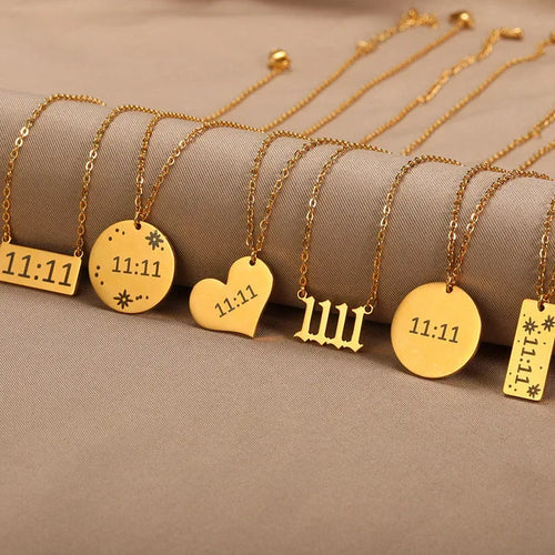 18k 11:11 Pattern Necklace - Viexta