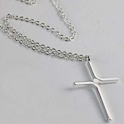 Cross Pendant Titanium Steel Plating Necklace