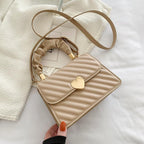 Women Handbags Fashion Chain Shoulder Bags With Love Metal Design - Viexta