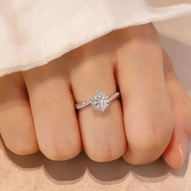 Women's Woven Moissanite Sterling Silver Ring - Viexta