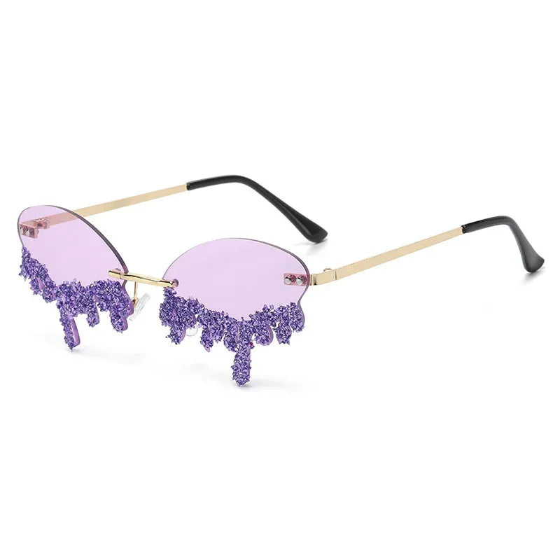 Cross-border Tears Diamond Studded Sunglasses - Viexta