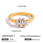 Zircon Ring Titanium Steel