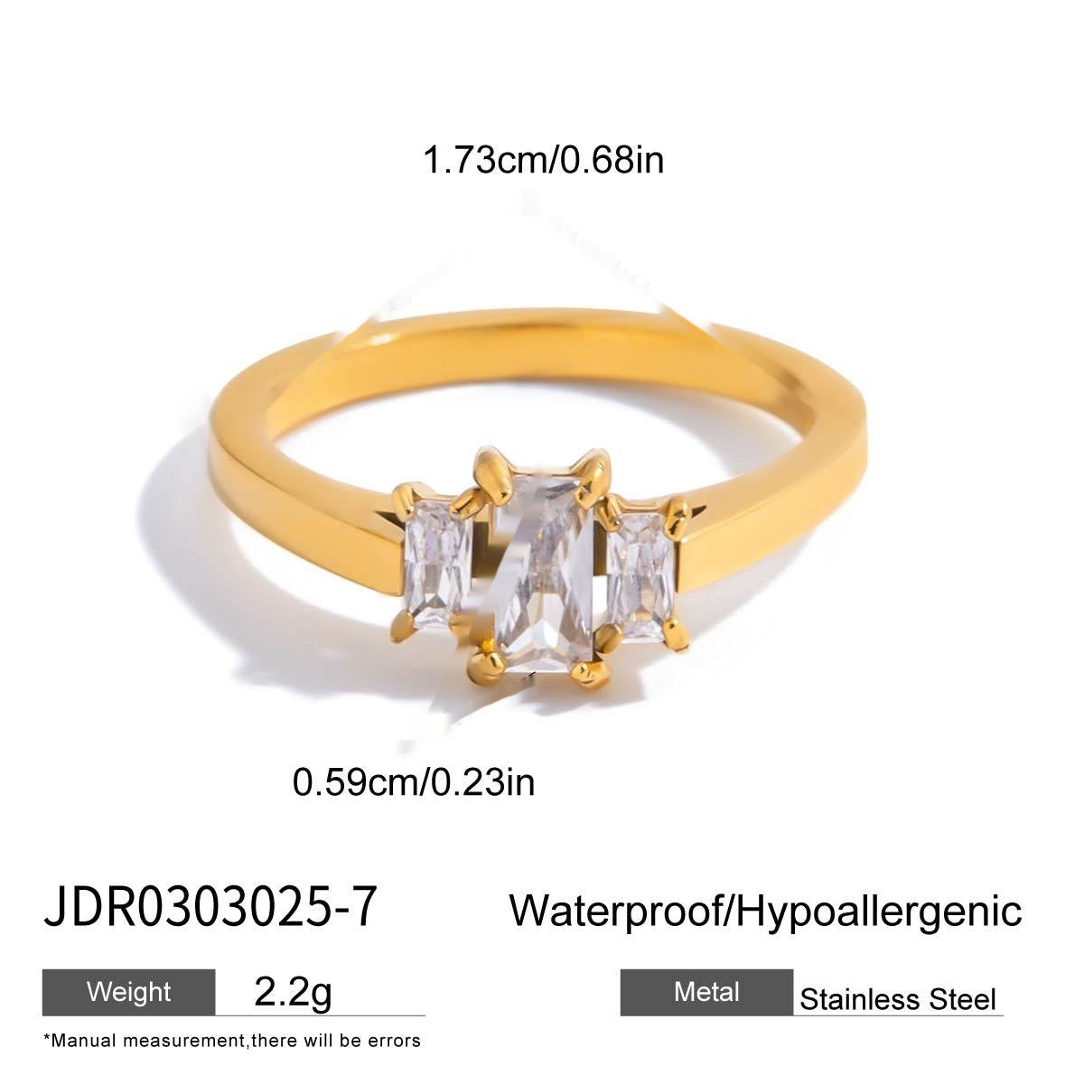 Zircon Ring Titanium Steel