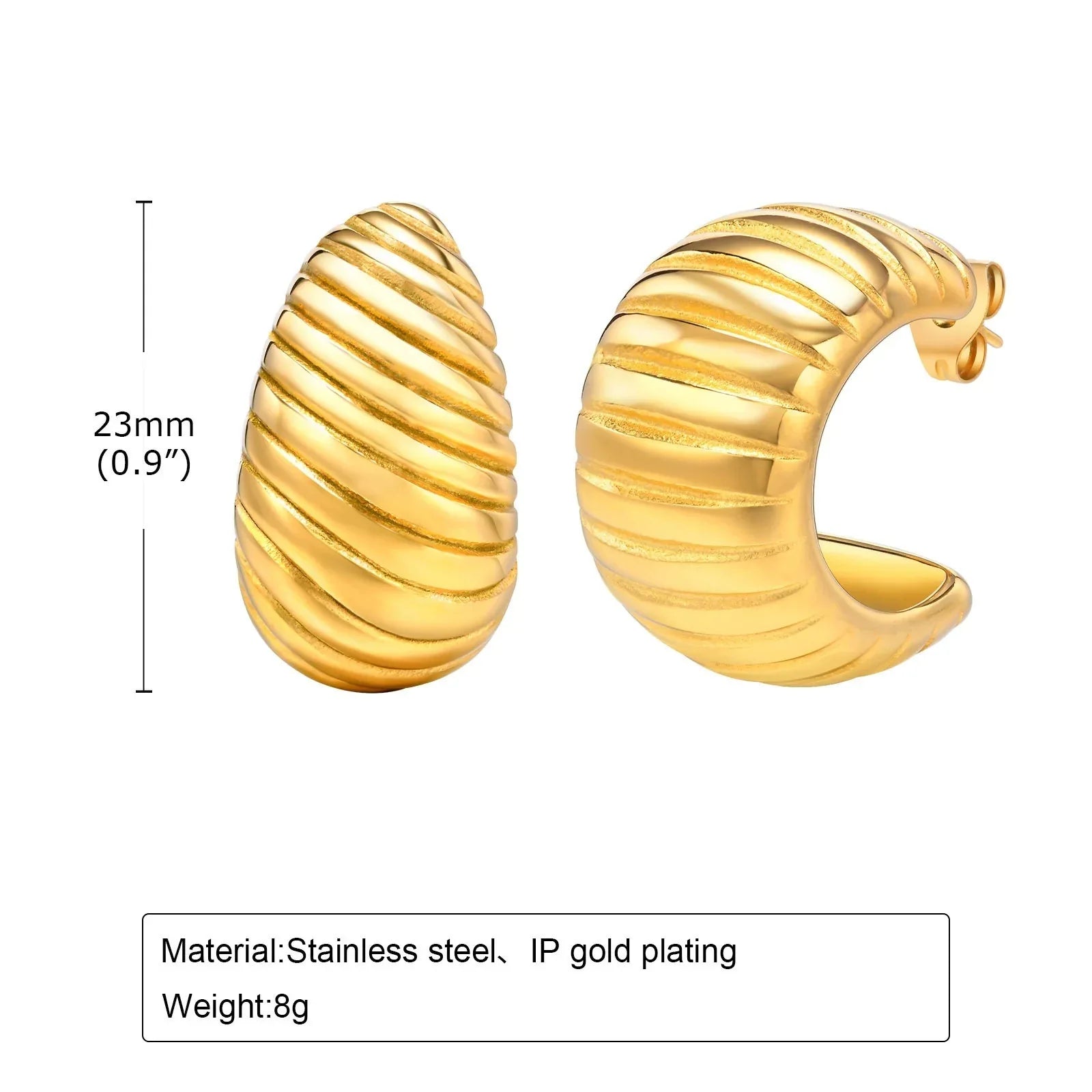 Elegant All-match Stainless Steel Earrings