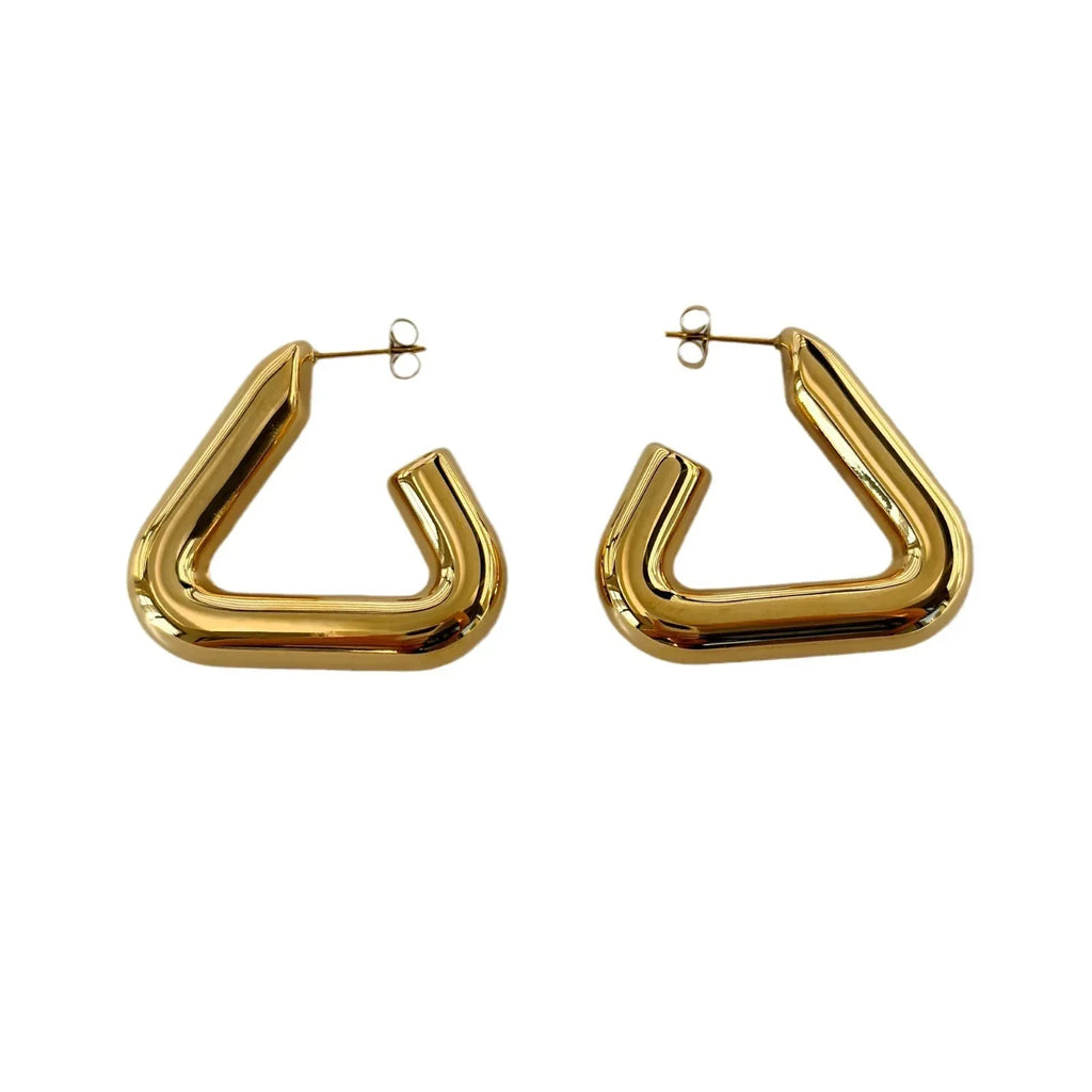 Charm Temperament Titanium Steel Triangle Earring - Viexta