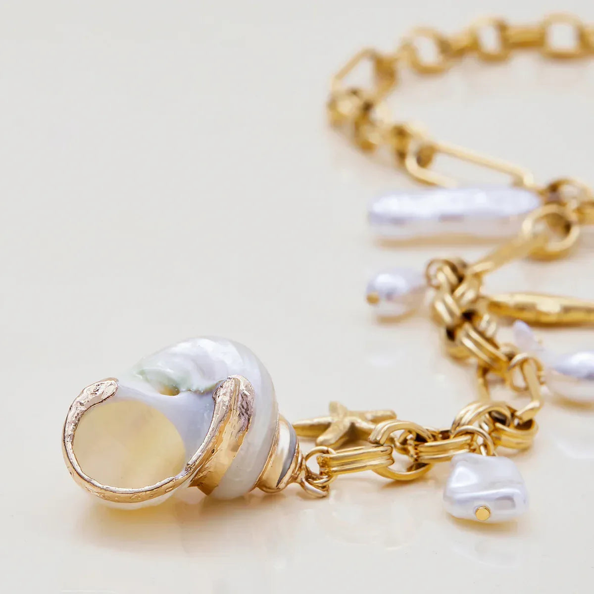 Stainless Steel Conch Long Necklace - Viexta