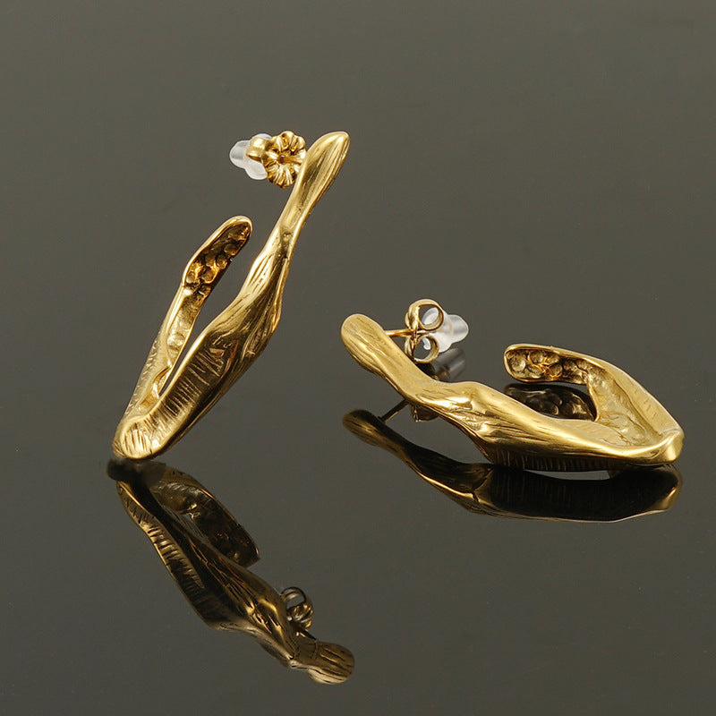 Titanium Steel Irregular Earrings