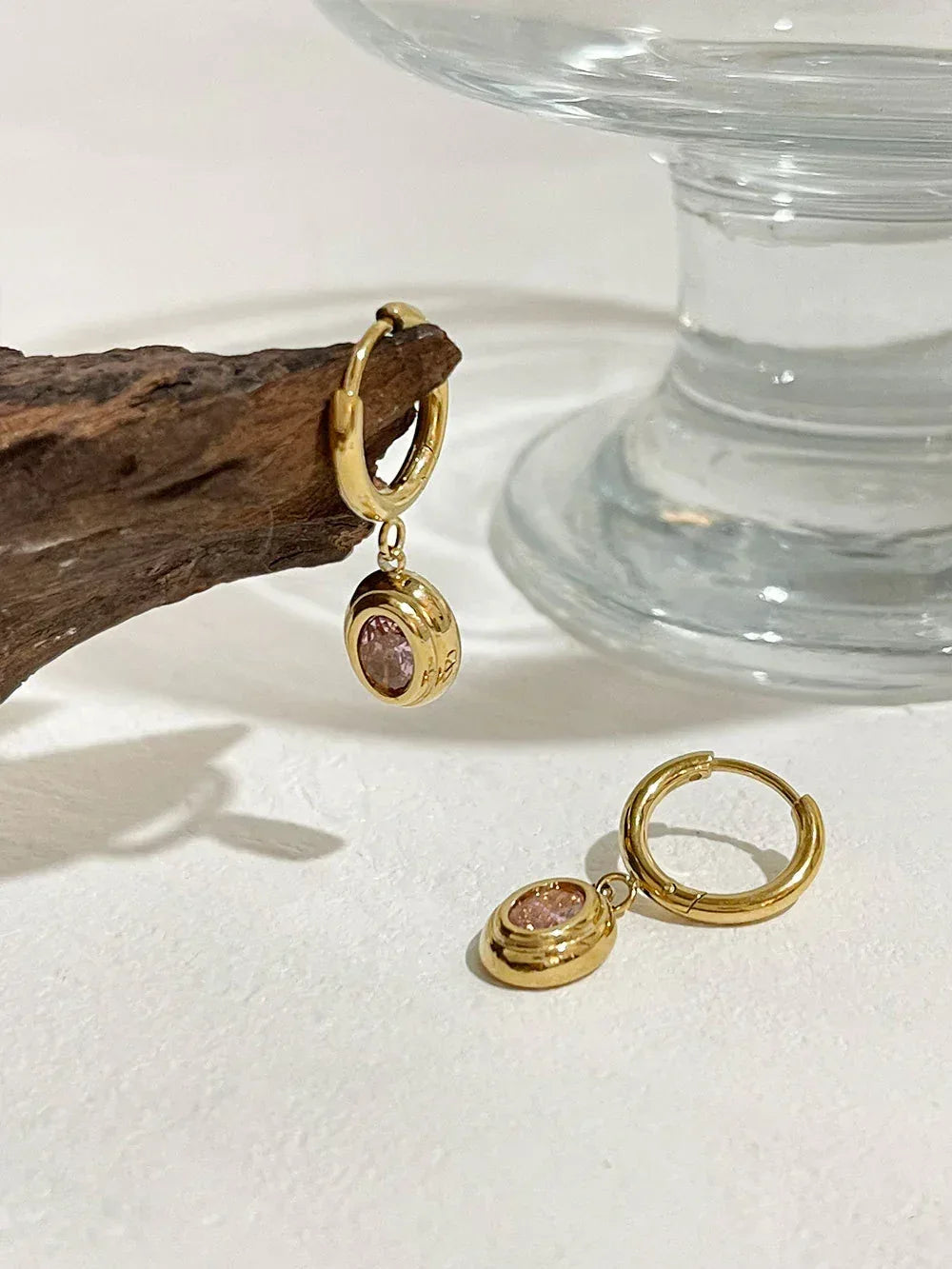 Emerald Zircon Oval Huggies - Viexta