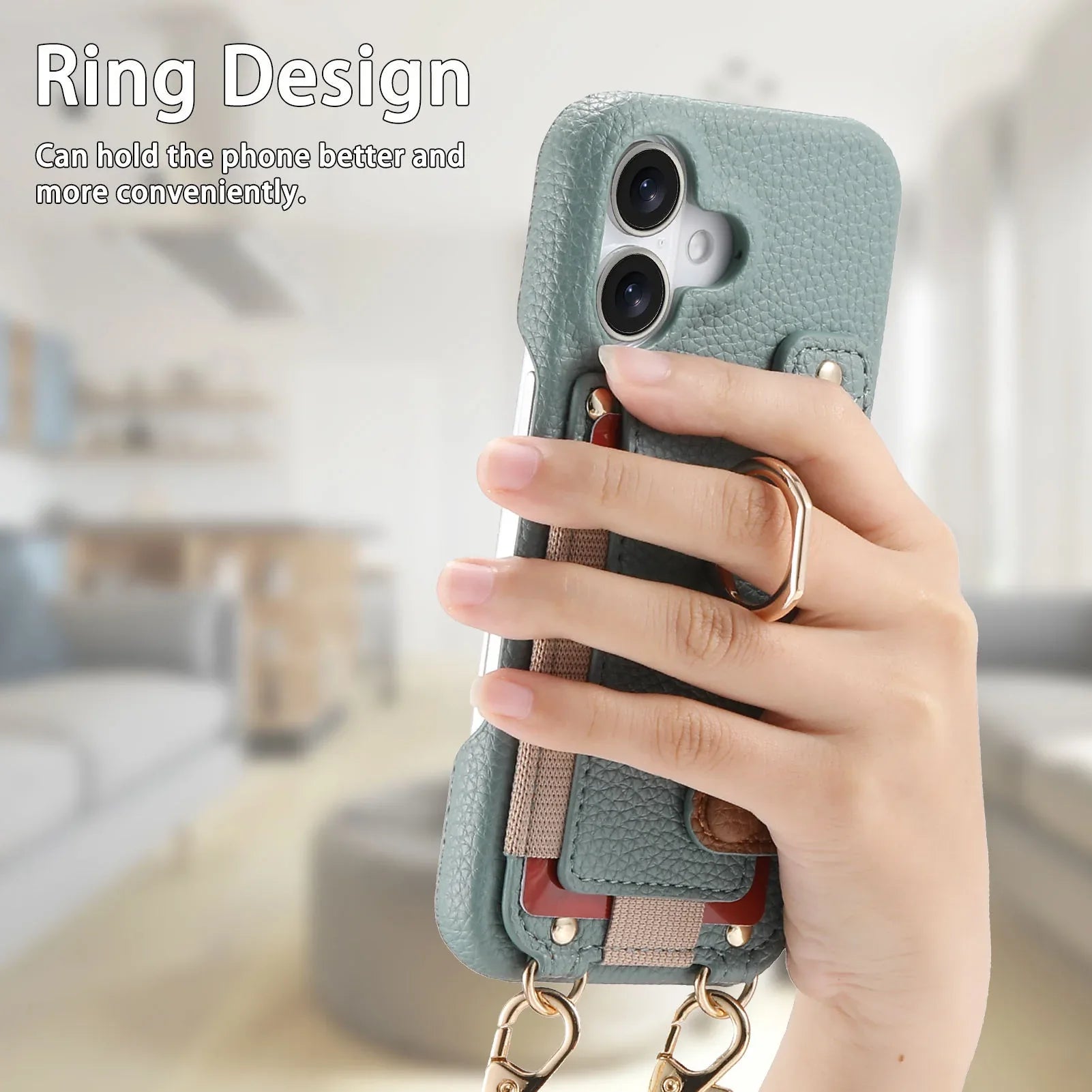 Lanyard Leather iPhone Case