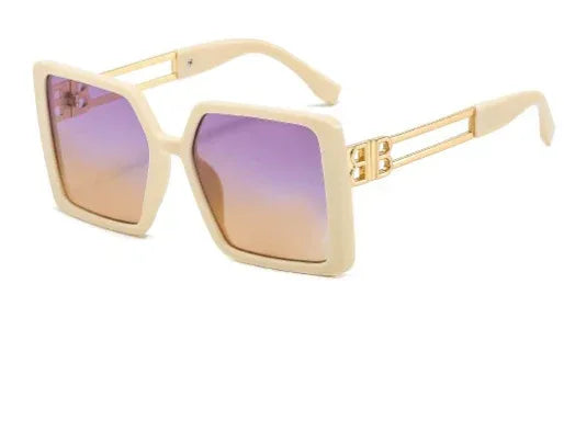 Large Frame Sunglasses With Metal Legs - Viexta