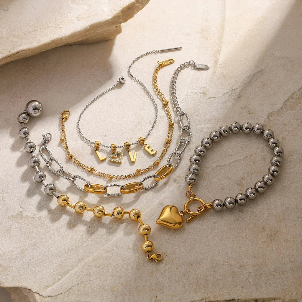 Stainless Steel Beaded Bracelet - Viexta