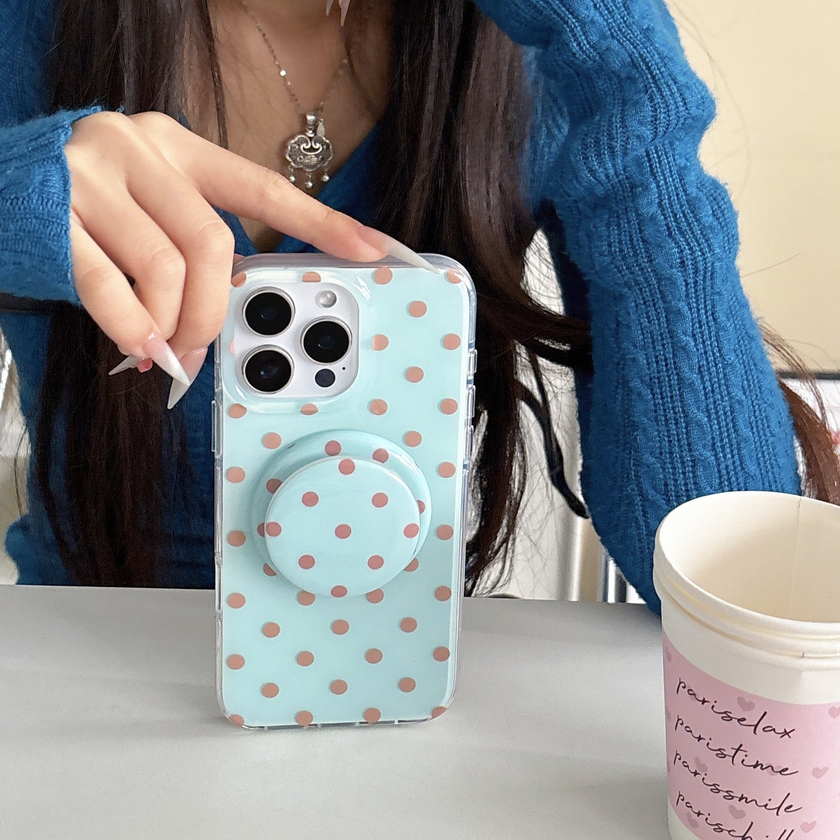 Polka Dot Magnetic Bracket iPhone Case