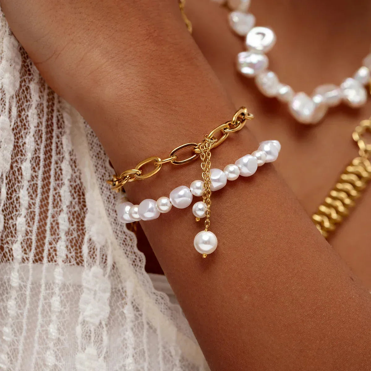Pearl Titanium Steel Bracelet - Viexta