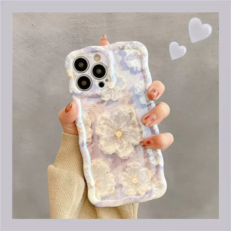 twisted-edge-oil-painting-flower-iphone-case - Viexta