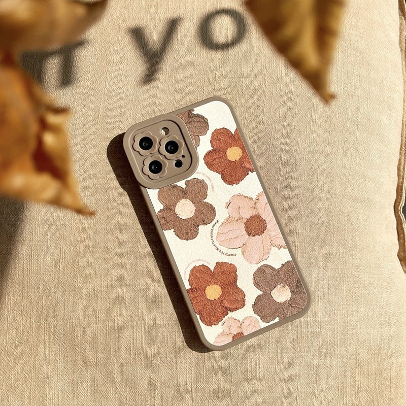 Retro Small Flower Silicone Soft iPhone Case