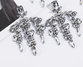 Luxury Sparkling Rhinestone Water Drop Tassel Stud Earrings - Viexta