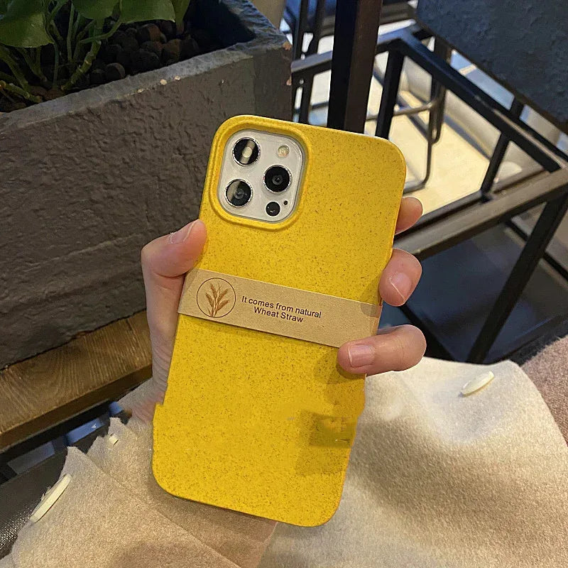 Personalized Yellow Natural Wheat Straw iPhone Case - Viexta